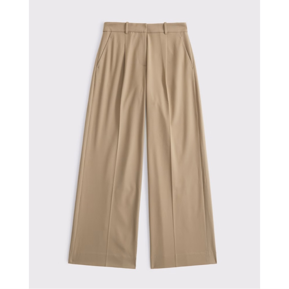 Abercrombie & Fitch Sloane Tailored Pants Wide Leg Trouser High Rise Curve Love - Picture 1 of 6